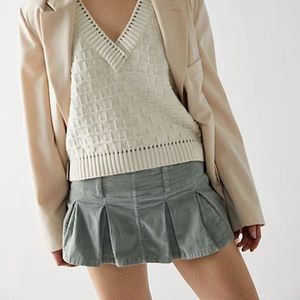 Free people pleated micro mini skort (green)